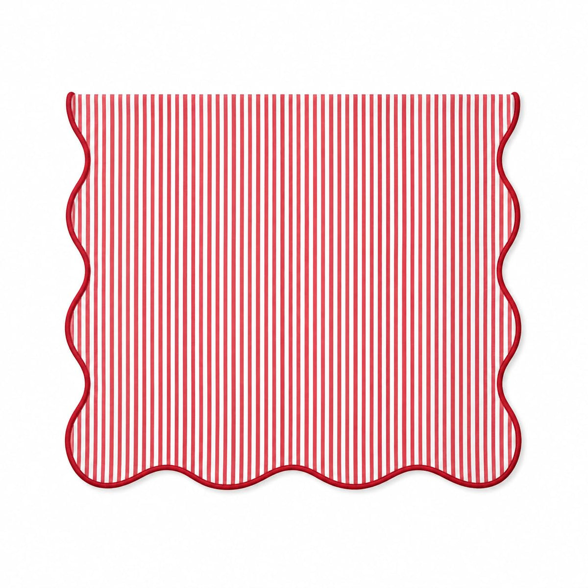Fennco Styles Scalloped Stripe Table Runner 16 X 72 Inch - Lined Farmhouse Decorative Table Cover for Kitchen, Dining Room, Holiday & Everyday Home Décor (Natural)